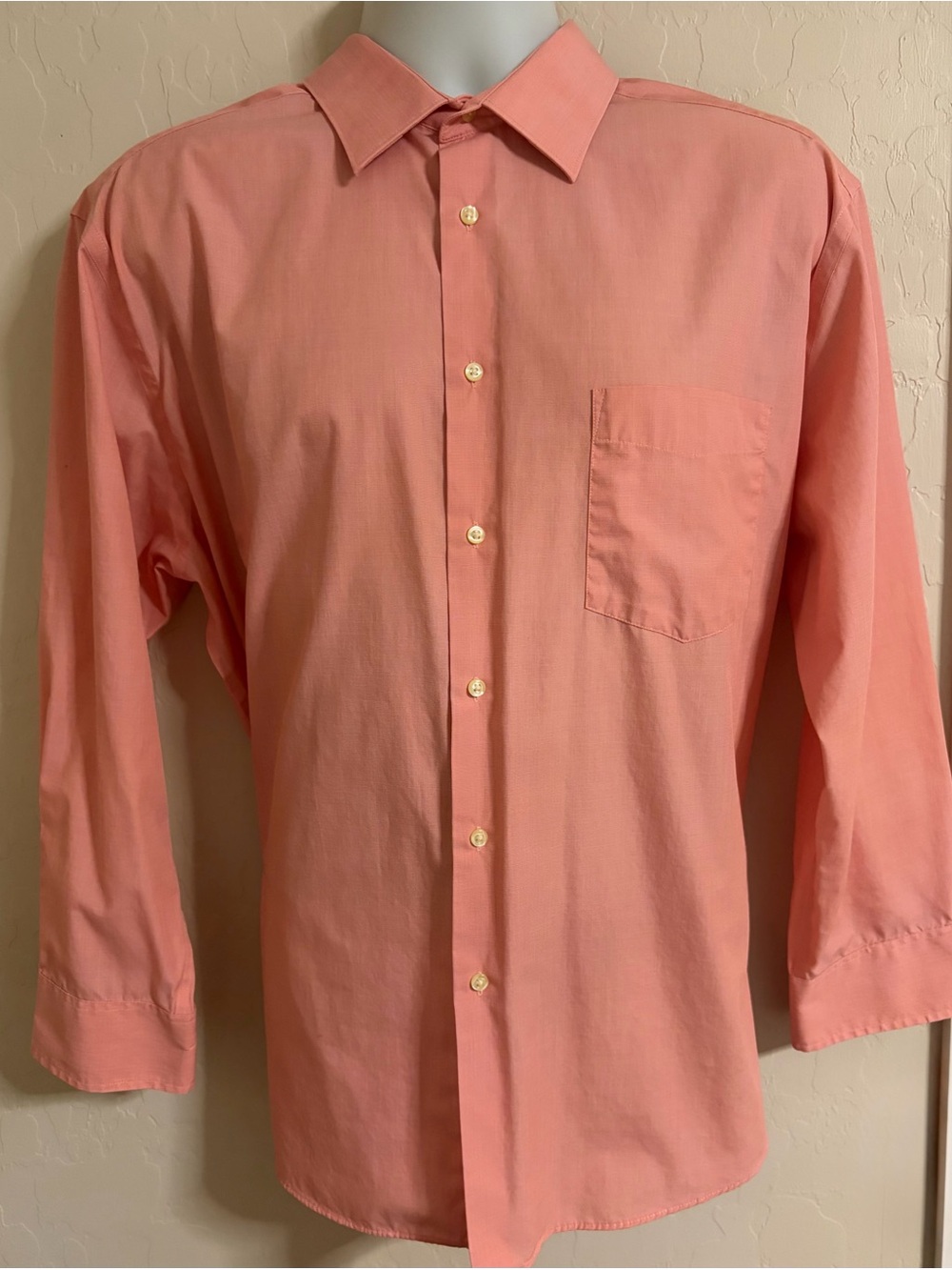 Covington Coral Dress Shirt - Solid Coral Pink